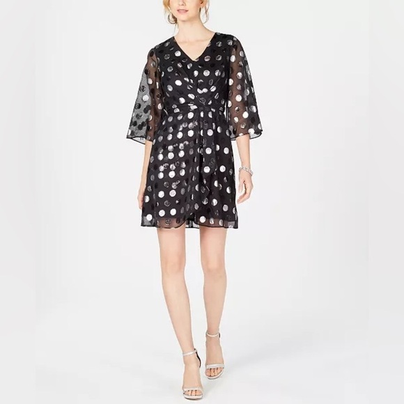 JULIA JORDAN Polka-Dot A-Line Dress Size 6 - Picture 1 of 5